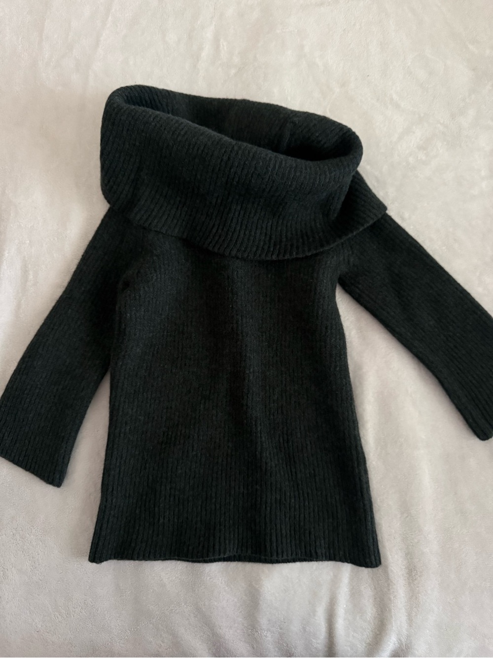Banana Republic Black Ribbed Cowl Neck Sweater
